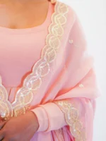 PASTEL PINK GEORGETTE ANARKALI SUIT SET