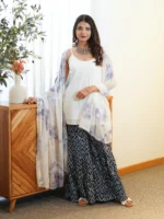 BLUE PEARL TIE_DYE SHARARA SET