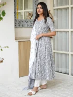 LILY COTTON ANARKALI SUIT SET