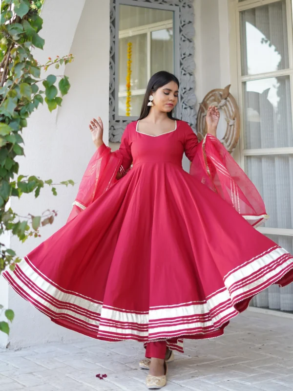 KUMUD COTTON ANARKALI SUIT SET